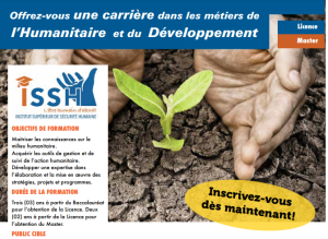 Le programme ACTION HUMANITAIRE enseigné depuis 10 ans